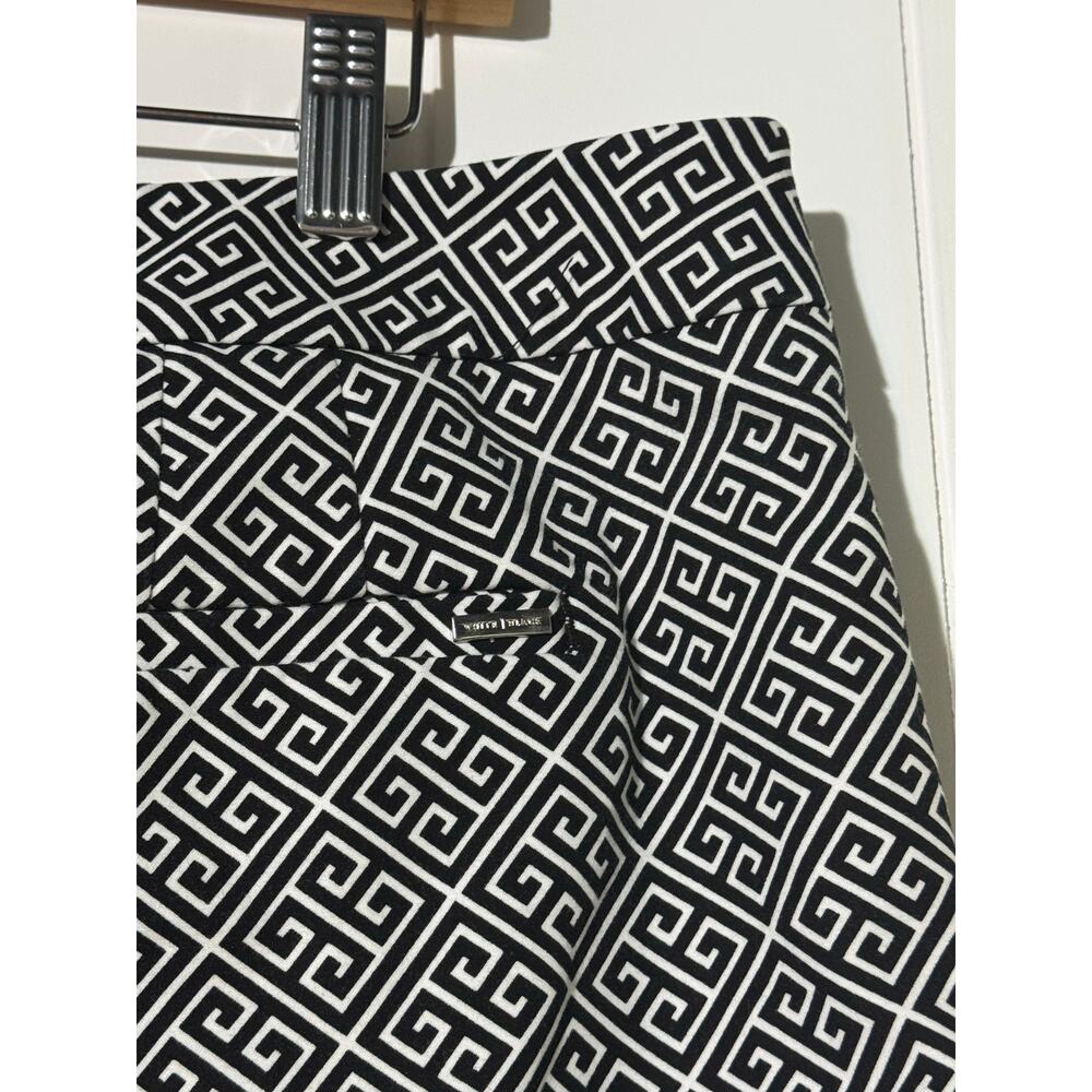 White House Black Market Cropped Geometric Pants Black White Women’s 14R - Picture 5 of 11
